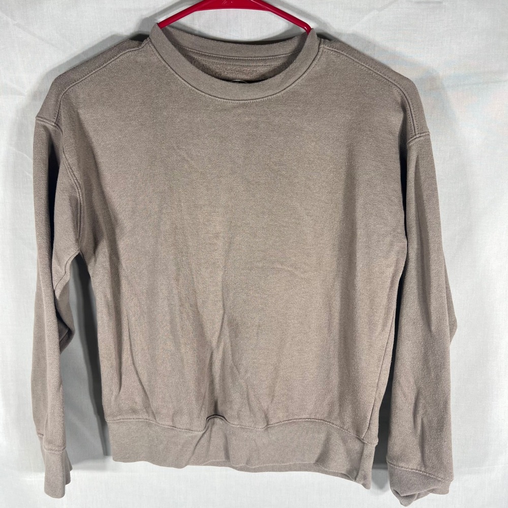 Athletic Works Sweatshirt Cozy Fleece Brown Girls Size L 10-12